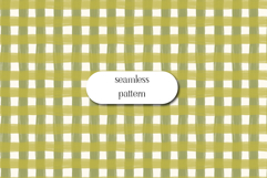 Olive Green Gingham Seamless Hand Painted Pattern Product Image 1
