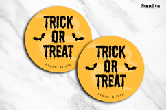 Halloween Treat Round Sticker Canva Template - 2 Product Image 3
