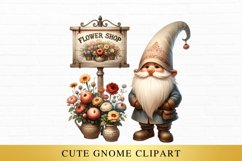 gnome clipart, flower shop sublimation Product Image 1