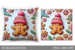 Gingerbread Pillow Design. Christmas Pillow Sublimation Product Image 1