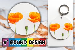 Fresh Bloom PNG Wrap: Sublimation Delight Keychain Product Image 1