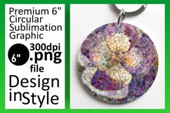 Glittery Mosaic Floral Round Design Art Keychain Product Image 1