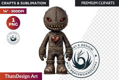 Voodoo doll Halloween Clipart, black Magic gothic witchcraft Product Image 1