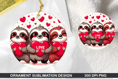 Sloths Stained Glass Ornament PNG, Digital Download File Product Image 1