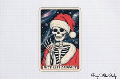 Funny Christmas Skeleton Tarot Cards Clipart PNG Product Image 1