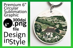 Landscape Ornament - Round Sublimation Keychain Product Image 1