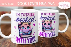 Valentines mug wrap PNG for book lovers, Book nerd mug Product Image 3