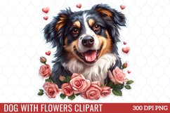 Dog With Flowers Clipart Product Image 1