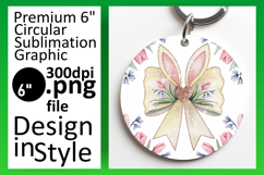 Charming Round Design Keychain PNG , Easter Bunny Product Image 1