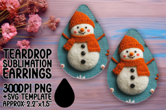 Gorgeous Teardrop Design PNG for Earrings , Snowman Product Image 1