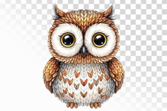 Knitted Owl Wise Creature Halloween PNG Product Image 1