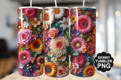 Beautiful Mixed Colorful Flowers - Tumbler PNG Design Product Image 1