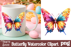 Butterfly Flowers Clipart Sublimation png Butterfly Clip Art Product Image 1