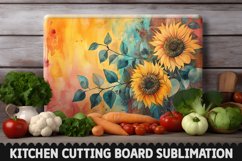 Cutting Board Sublimation Design - Sunflowers Sublimation Product Image 1