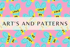 Funky Valentine hearts seamless patterns bundle Product Image 18
