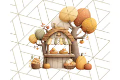 Autumn Treehouse & Woodland Cabin PNG Clipart Product Image 2