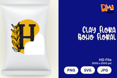 Clay Flora Boho Floral Monogram Product Image 1