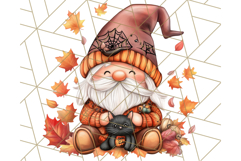 Spooky Cute Halloween Gnome PNG Clipart, Witch Ghost Bat Product Image 2