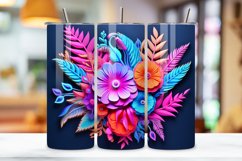 3D Whimsical Floral Tumbler Wrap | Sublimation PNG design Product Image 3