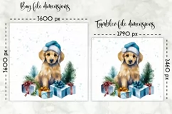 Watercolour Puppy Lunch Bag Print | Christmas Lunch Bag Product Image 2