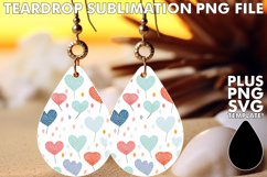 Heart&#039;s Reflection: Teardrop Earrings Sublimation Product Image 1