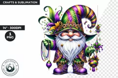 Mardi Gras Clipart, Gnomes Clipart, watercolor Gnome PNG Product Image 1