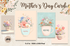 Mother&#039;s Day Card Happy MOM flower Printable Gift Card_18 Product Image 1