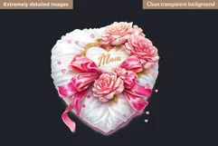 Mothers day clipart, Gifts and flowers, best mom sublimation Product Image 2