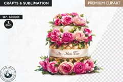 Mothers day clipart, Gifts and flowers, best mom sublimation Product Image 1