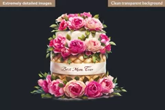 Mothers day clipart, Gifts and flowers, best mom sublimation Product Image 2