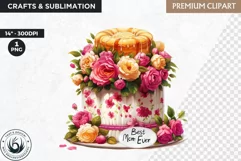 Mothers day clipart, Gifts and flowers, best mom sublimation Product Image 1