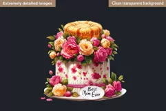 Mothers day clipart, Gifts and flowers, best mom sublimation Product Image 2