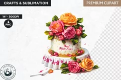 Mothers day clipart, Gifts and flowers, best mom sublimation Product Image 1