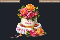 Mothers day clipart, Gifts and flowers, best mom sublimation Product Image 2