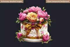 Mothers day clipart, Gifts and flowers, best mom sublimation Product Image 2