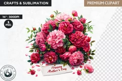 Mothers day clipart, Gifts and flowers, best mom sublimation Product Image 1