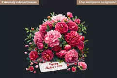 Mothers day clipart, Gifts and flowers, best mom sublimation Product Image 2