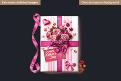 Mothers day clipart, Gifts and flowers, best mom sublimation Product Image 2