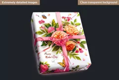 Mothers day clipart, Gifts and flowers, best mom sublimation Product Image 2
