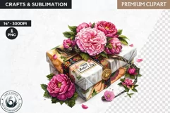 Mothers day clipart, Gifts and flowers, best mom sublimation Product Image 1
