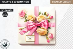 Mothers day clipart, Gifts and flowers, best mom sublimation Product Image 1