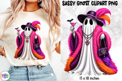 Diva Ghost PNG Glam Halloween Fashion Clipart Product Image 1