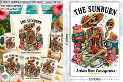 Funny Summer Skeleton Tarot Card Design, Sunburn Skeleton Product Image 1
