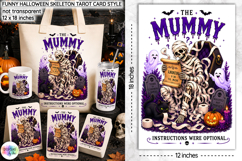 Funny Halloween Tarot Card, Funny Mummy Halloween Skeleton Product Image 1