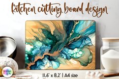 Abstract Cutting Board, Alcohol Ink Wooden Cutting Board Product Image 1
