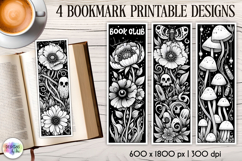 Halloween Bookmarks, Gothic Black and White Bookmarks Product Image 1