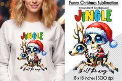 Funny Christmas Sublimation Bundle, Skeleton Santa PNG Product Image 5