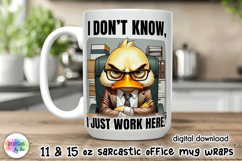 Sarcastic Office Mug Wrap, Funny Office Worker Mug Design Product Image 1