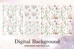 Flower Pattern Background Wallpaper Digital Paper_18 Product Image 1