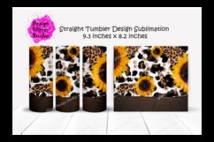 Cowhide Sunflowers 20 Oz Straight Skinny Tumbler Wrap,PNG Product Image 1